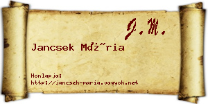 Jancsek Mária névjegykártya