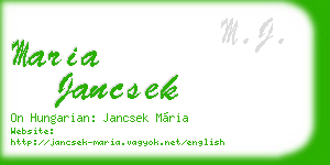 maria jancsek business card